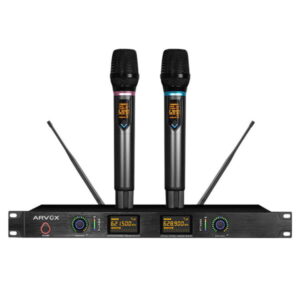 ARVOX AC-1302 UHF Dual Channel Wireless Microphone - Безжичен микрофон со станица
